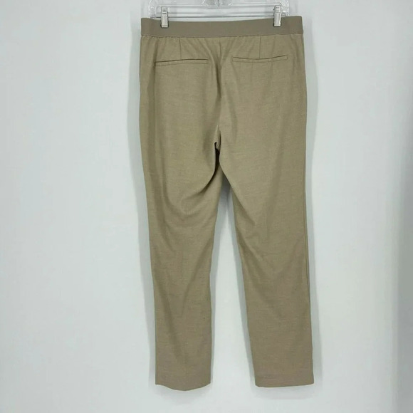 H&M Dress Pants Women's Sz 12 High-Rise Side Zip Mid Rise Straight Khaki Brown - Picture 2 of 7